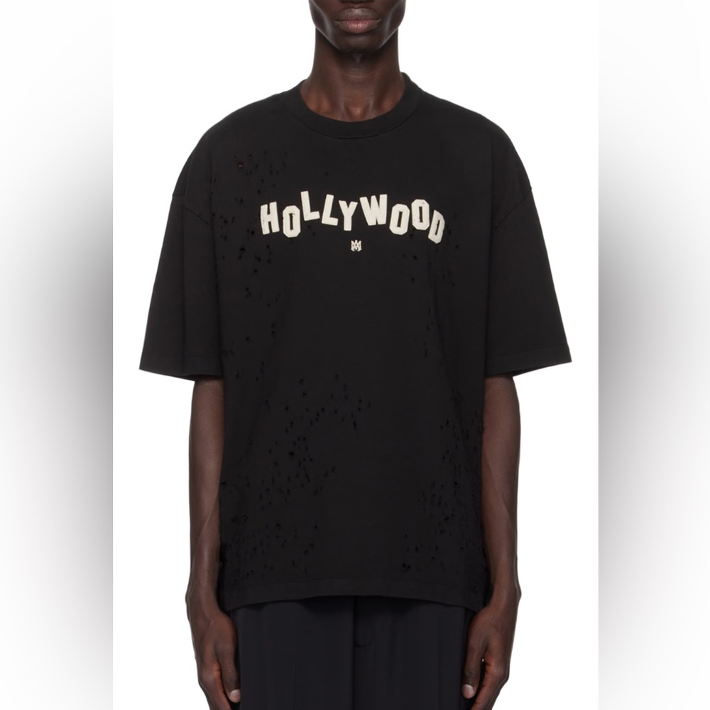 NWT - AMIRI L bullet:shotgun HOLLYWOOD tshirt/shirt Men’s Black/white print.